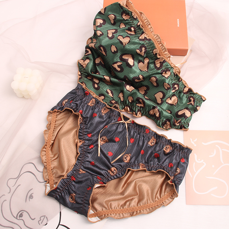 大码胖妹妹内裤日系中腰三角裤