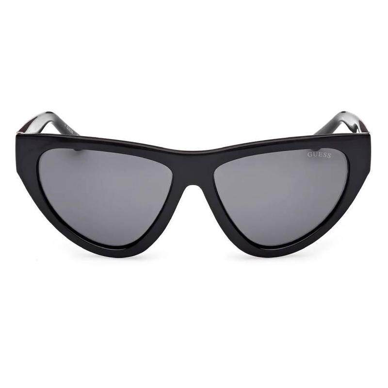 代购GUESS女士太阳镜防紫外线烟灰色镜片遮光UV防护猫眼型黑色