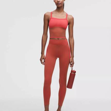 海外代购lululemon/露露乐蒙女士瑜伽长裤提臀塑形高腰罗纹健身