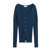 代购 简约 春秋通勤针织爆款 LANVIN浪凡女士开衫 保暖贴身羊毛长袖