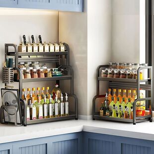 厨房调料置物架台面多功能家用放调味品架盐调味盒罐多层收纳架子