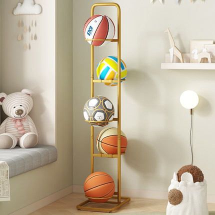 球类收纳架家用篮球置物架子儿童室内落地折叠足球排球收纳筐神器