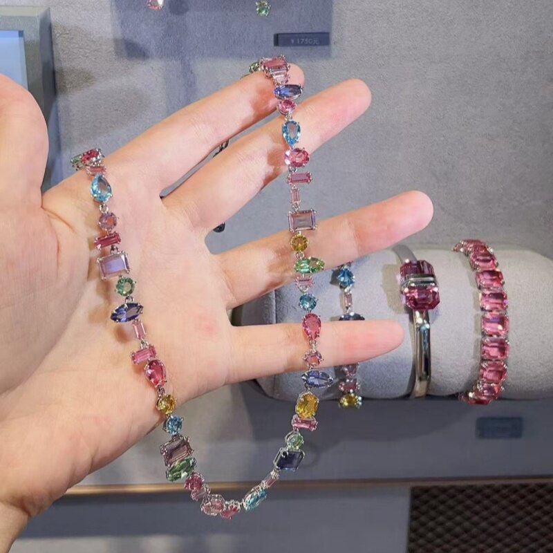 Gema项链女多巴胺小众高级彩钻糖果水晶手链系列套装甜美耳饰耳环