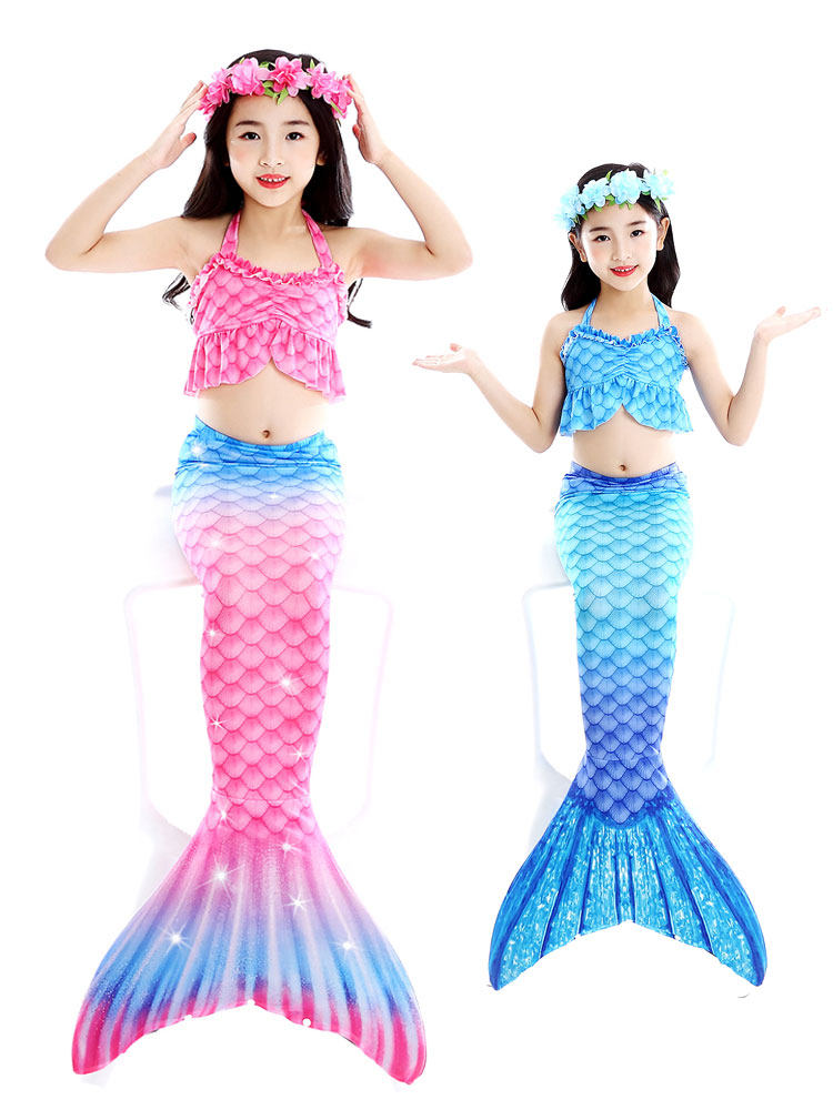 Children's Mermaid Swimsuit Girls Mermaid Tail Skirt Baby Fish Tail Skirt Princess Baby Swimsuit Clothes Set