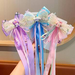 公主风洛丽塔公主飘带发夹女童蝴蝶结头饰宝宝发卡生日会 2026新款