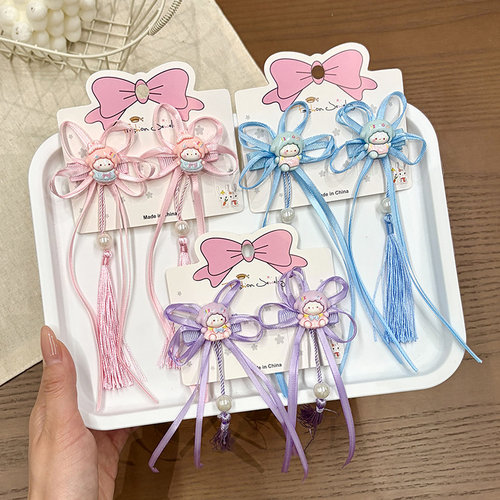 新款古风汉服蝴蝶结流苏对夹