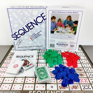 Sequence序列迷阵桌游卡牌英文版策略花式五子棋互动对抗聚会游戏
