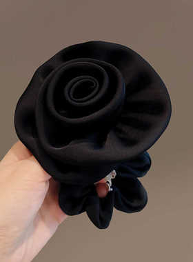 大朵玫瑰花发圈高弹力皮筋大肠圈头绳发饰高级感法式复古扎发发绳