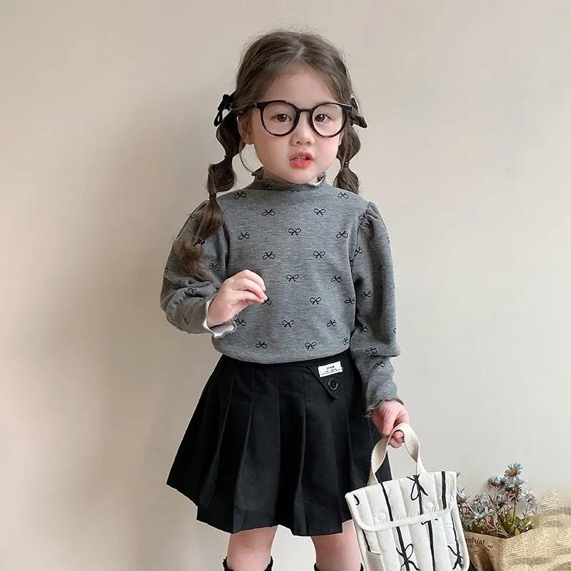 女童长袖T恤秋冬款加绒保暖