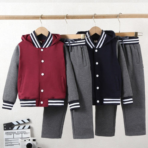 中小学生校服藏青色学院风两件套