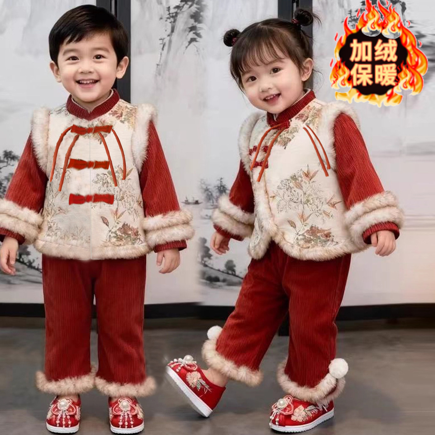 中国风儿童汉服拜年套装20