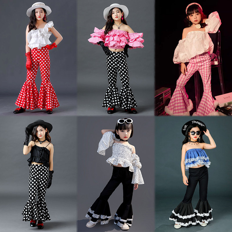 幼儿园路灯下的小姑娘90年代怀旧t台模特走秀复古港风儿童演出服