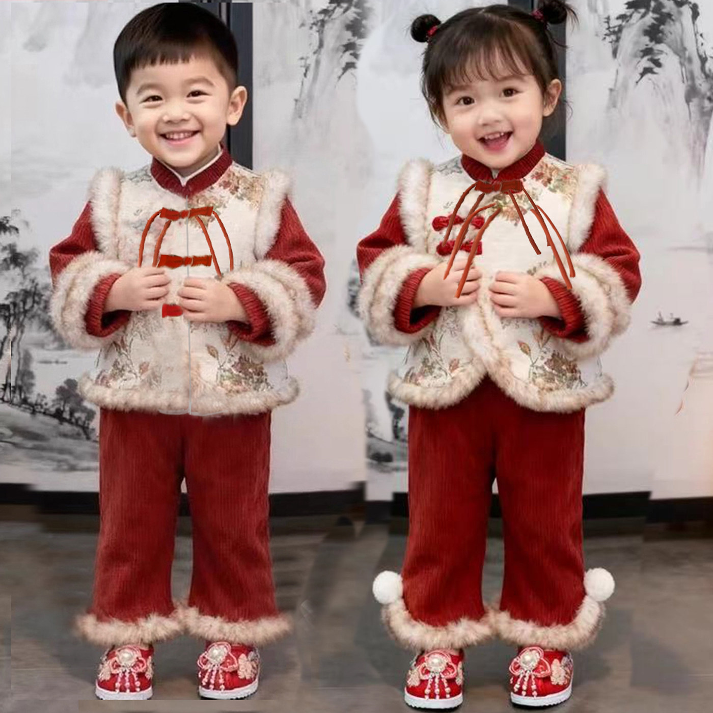 元旦儿童喜庆表演出服装加