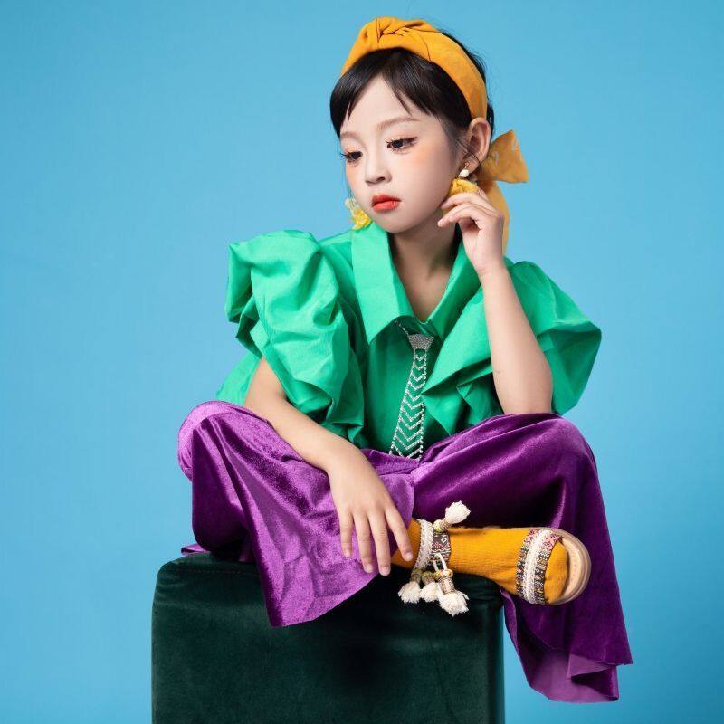 女孩创意走秀潮服韩版拖尾