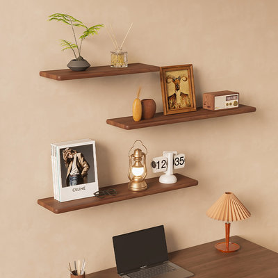 实木一字隔板墙上置物架墙壁装饰架墙上书架电视沙发后层板可定制