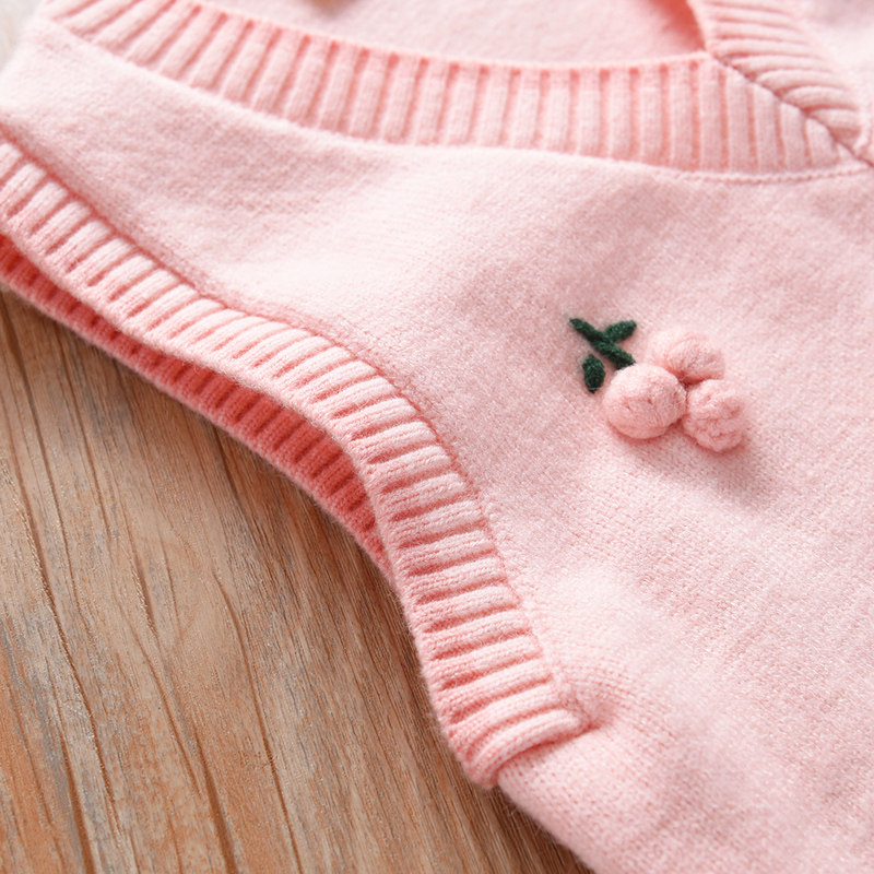 女童针织马甲2023春款宝宝毛衣春秋装女孩大童儿童小背心洋气外穿