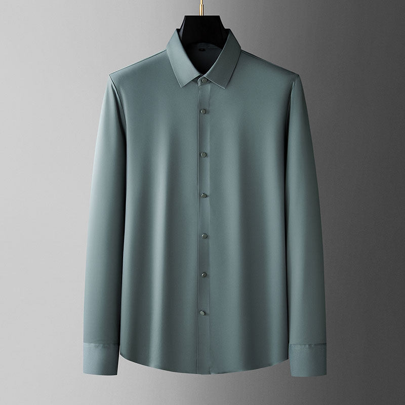 传棨方领长袖无痕免烫长袖