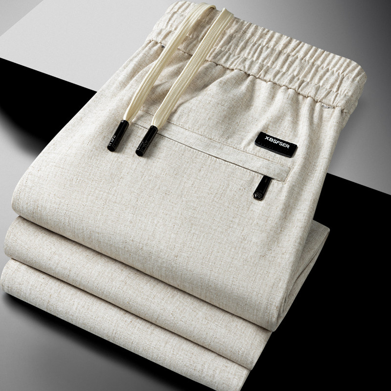 天丝亚麻高端休闲裤男