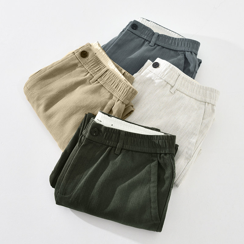 【棉麻加厚】秋冬加厚棉麻休闲裤男直筒长裤高腰宽松保暖休闲裤