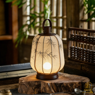 宋代美学手提宫灯笼台灯充电款中式复古国风书房茶台书法氛围灯具