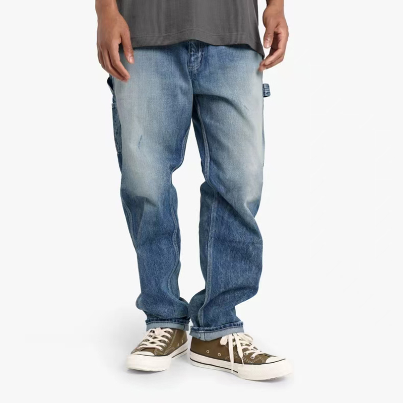 清仓六叔单品 M*NES DENIM JEANS水洗单宁多袋直筒铁道牛仔裤