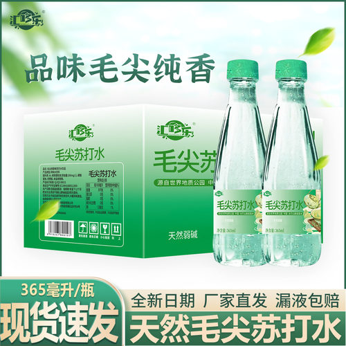 毛尖苏打水365ML*12瓶整箱装0糖0卡0脂肪无汽弱碱性健康解渴饮品