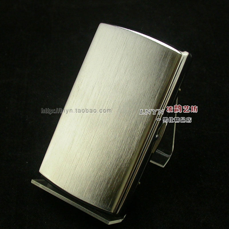 双枪烟具旗舰店319#镀铬拉丝光面 12支装自动超薄不锈钢金属烟盒