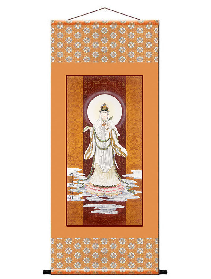 画像绘佛教佛像挂画卷轴画招财挂像观自在法像观音菩萨