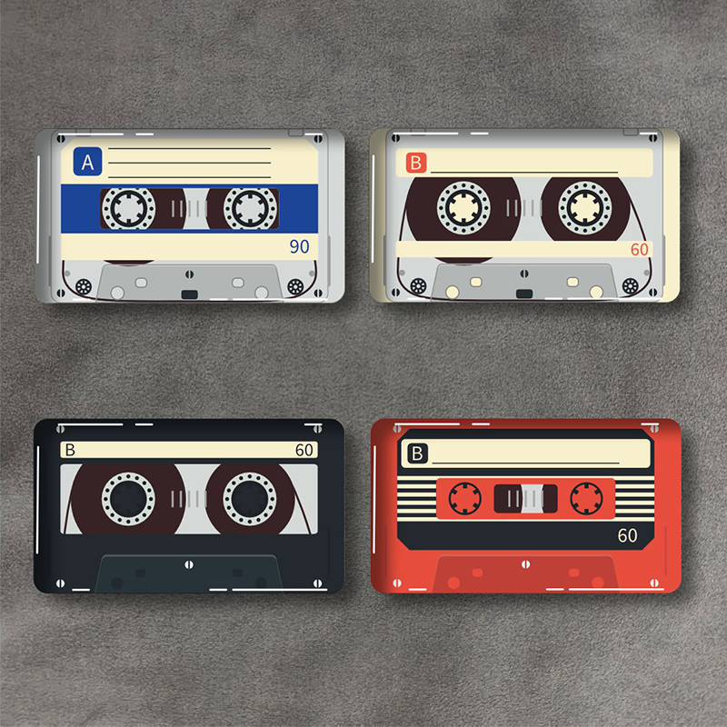 汽车复古怀旧卡通磁带滴胶贴笔记本电脑装饰贴电动摩托车划痕遮挡