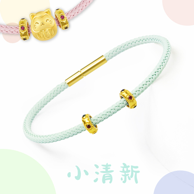 防水钢丝绳手绳适用周家黄金珠