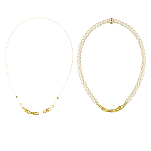 可穿小米珍珠小孔金珠马蹄扣串珠女项链diy配件材料包弹力线项链