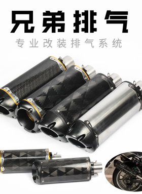 摩托车适用春风NK400/650ZX6R/10R黄龙300/600改装兄弟碳纤排气管