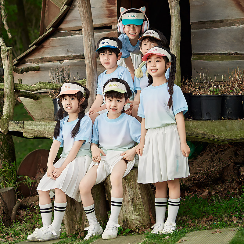 小学生夏季运动会班服套装六一儿童演出服幼儿园毕业照表演服短袖
