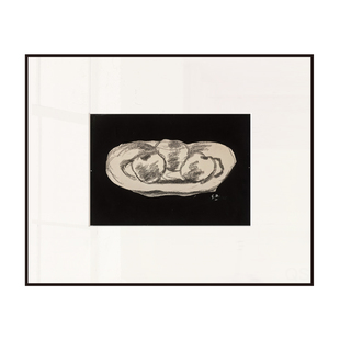 三个苹果乔治布拉克小众艺术挂画黑色高级装饰画书房酒店中古风