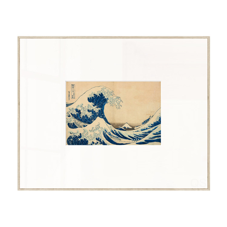 丘山生活 神奈川冲浪里 日式民宿酒店装饰画小众艺术挂画横原木框