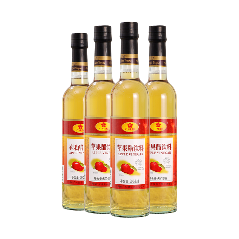 广味源苹果醋500ml*4瓶苹果风味醋饮料调兑醋泡香蕉水果凉拌醋