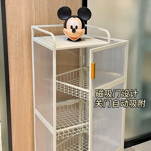 客厅零食柜带门旋转小推车置物架玩具柜家用厨房落地多功能收纳柜