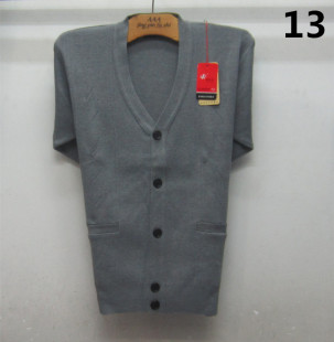 中老年男装春秋装开衫外套 休闲毛衣提花针织衫爸爸装长袖V领上衣