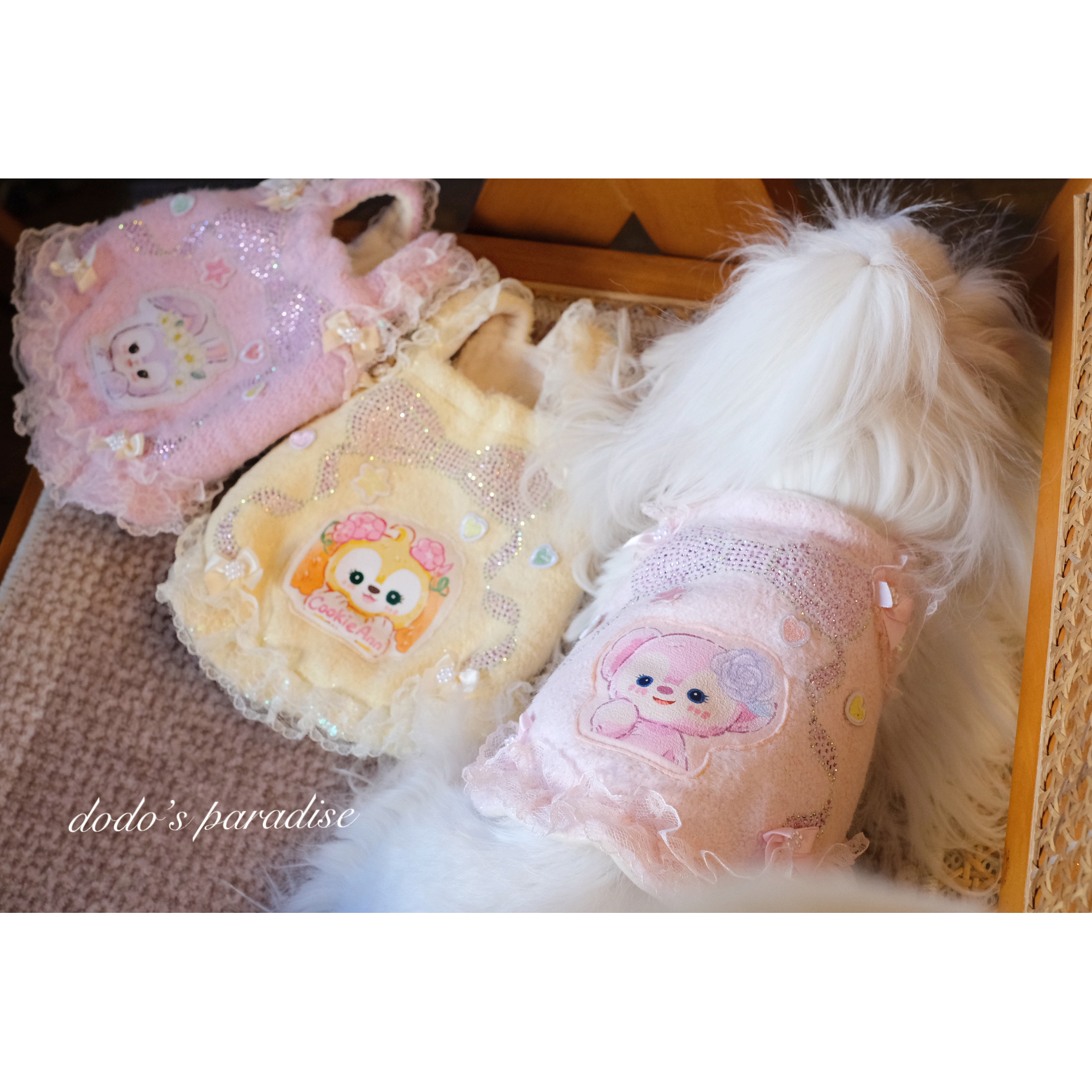 24新款秋冬宠物猫狗衣服小型犬泰迪约克夏闪钻加绒迪士尼吊带裙