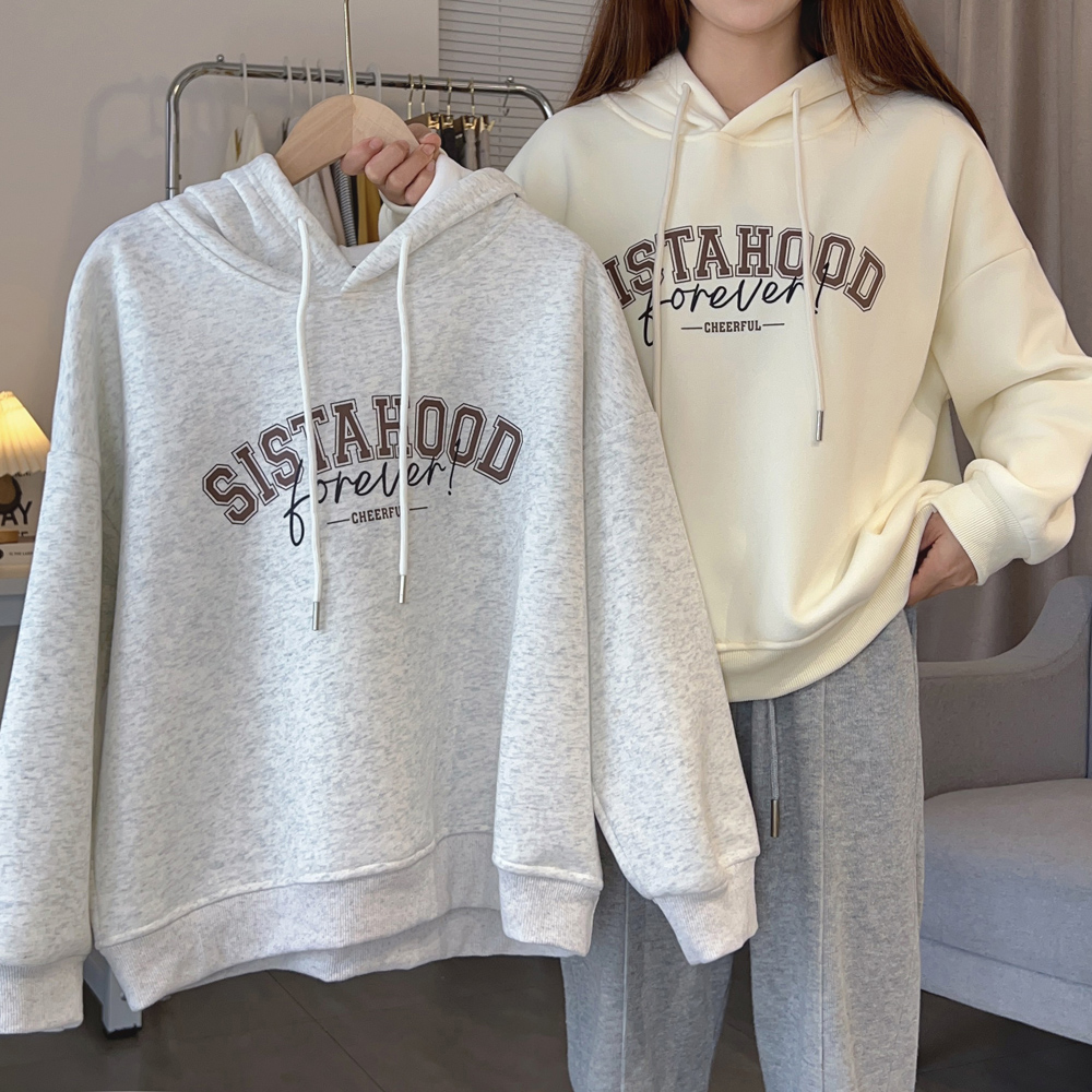 厚宽松棉质bf加绒卫衣