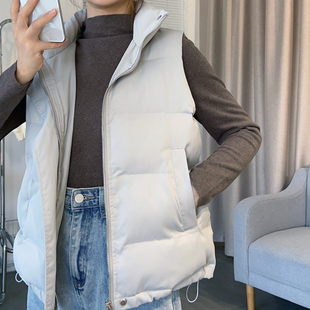 150小个子百搭加厚立领拉链羽绒棉服外套短款小马甲棉袄大衣女冬