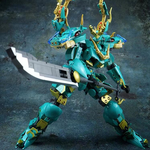 小鲁班山海经青龙白虎机甲拼装模型积木手办摆件益智玩具男孩礼物