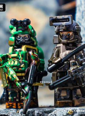 WM6147军事题材人仔积木系列海豹突击队阿尔法特种兵雪豹拼装玩具