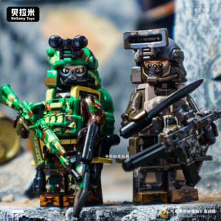 WM6147军事题材人仔积木系列海豹突击队阿尔法特种兵雪豹拼装玩具