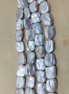 天然淡水珍珠13x17mm异形方块不规则diy项链半成品配件胸针材料