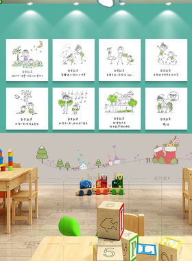 教育意义环创文化墙装饰布置幼儿园走廊楼梯楼道墙面挂画立体墙贴