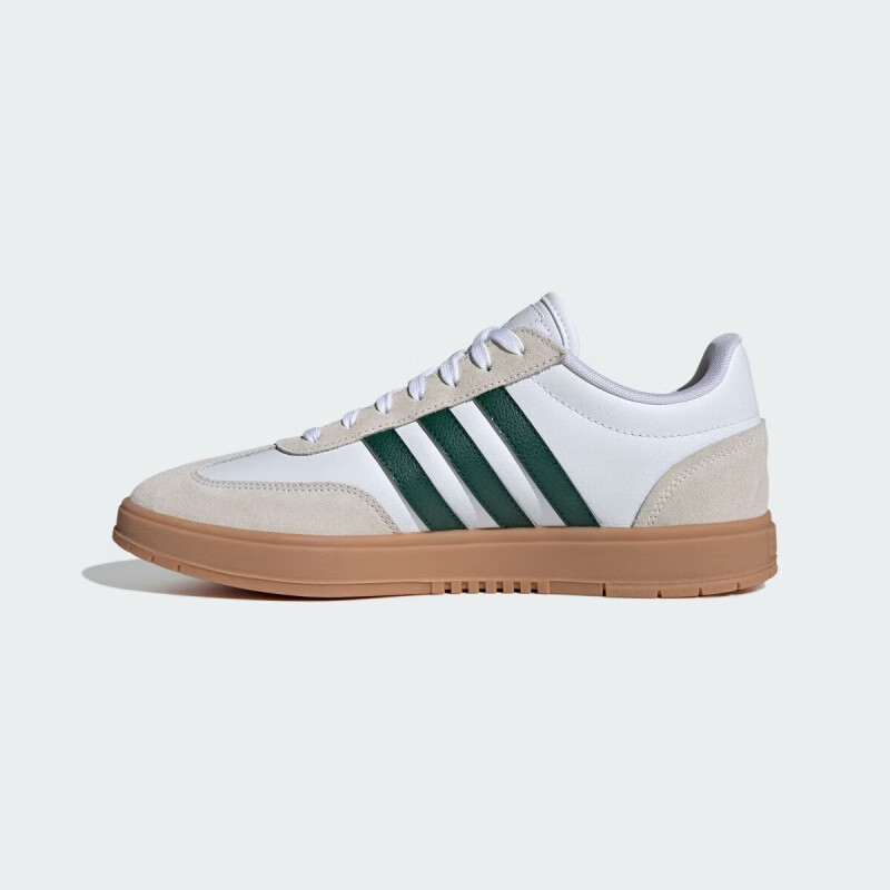 系带设计，合成鞋面，织物衬里，橡胶外底