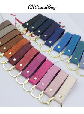 新款头层牛皮汽车家庭钥匙扣宽皮条超个性DIY箱包挂件可定制名字