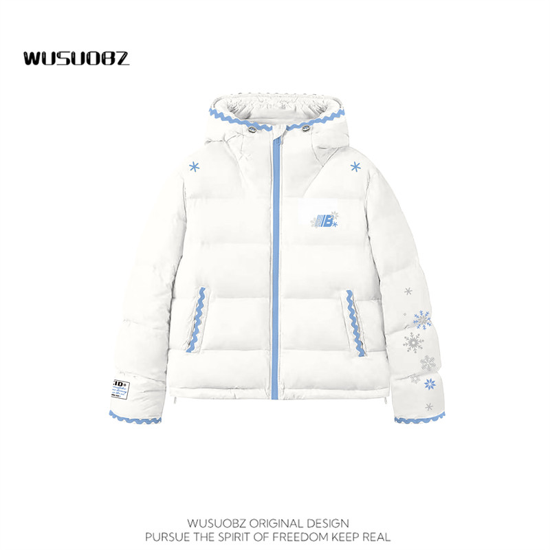 WUSUOBZ 多巴胺雪花刺绣棉衣/棉服