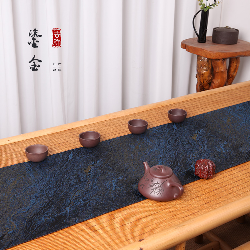 新中式双面防水织锦茶席